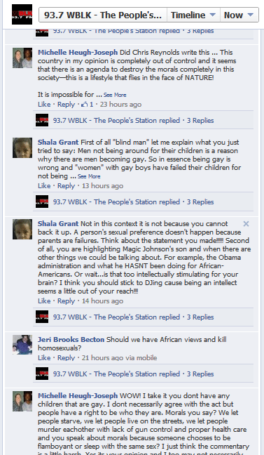 WBLK's Chris Reynolds Deleted Homophobic Rant and Responses on Facebook