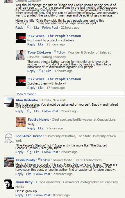 WBLK's Chris Reynolds Deleted Homophobic Rant and Responses on Facebook