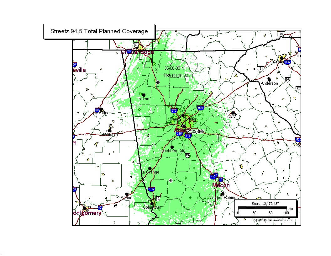 Streetz 94.5 Expands Coverage Streetz-94.5-Woodberry-GA-Map