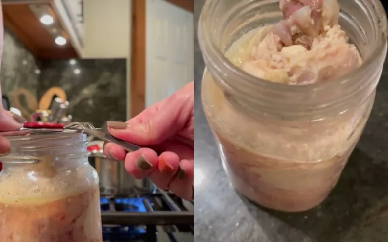 Internet Horrified After Watching Woman Eat Two-Year-Old Chicken picture of Parish's canned chicken